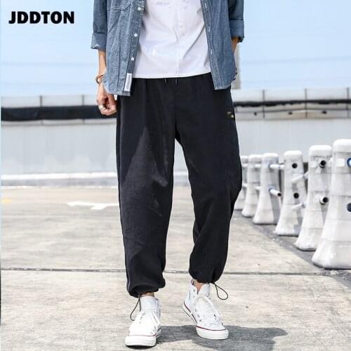 JDDTON Mens Loose Pants Spring Autumn Thin Jogger Sweatpant Sportwear Casual Streetwear Ankle Length Pant Hip Hop Trouser JE265