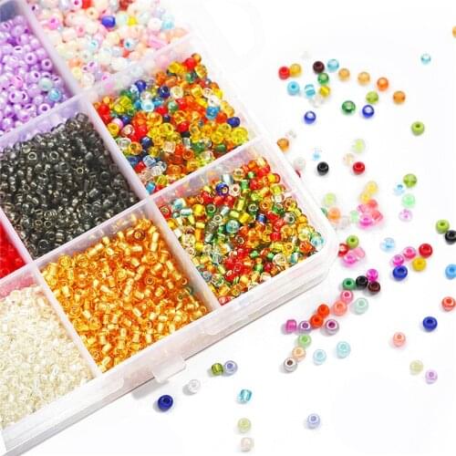 Glass Seed Bead Box Set Lobster Clasps Beading Cord Round Polymer Clay Beads Kit DIY Earring Bracelet Necklace Jewelry Making