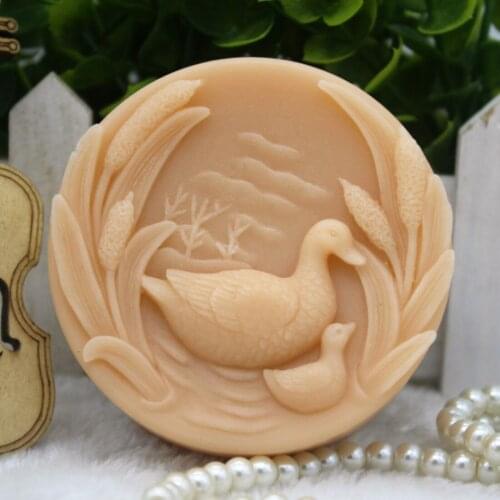 New Product!!1pcs Parent-child Goose (zx276) Food Grade Silicone Handmade Soap Mold Crafts DIY Mould