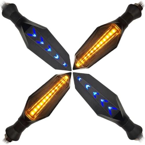 One Pair Flowing Universal Motorcycle LED Indicators Light Turn Signal Light Amber Lamp Anti-collision warning Turn light