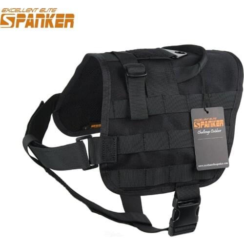 EXCELLENT ELITE SPANKER Outdoor Tactical Dog Harness Training Vest Molle Compact Vest Harness Nylon Dogs Vests