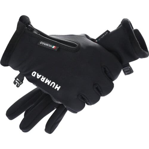 Mens gloves, waterproof and thick winter polar fleece touch screen gloves, suitable for cycling and skating