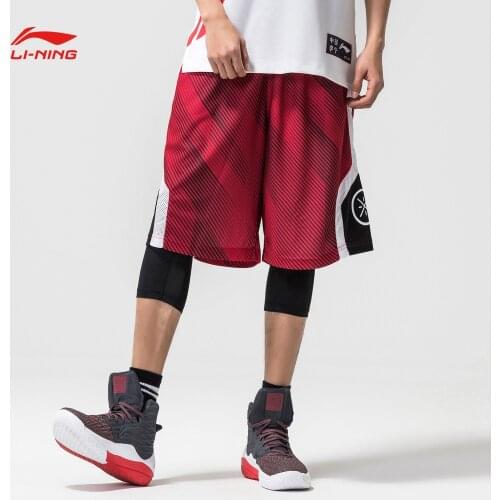 LINING Wade Men Basketball Shorts Fashion Casual Loose Breathable Quick Dry Competition Sports Shorts AAPP281