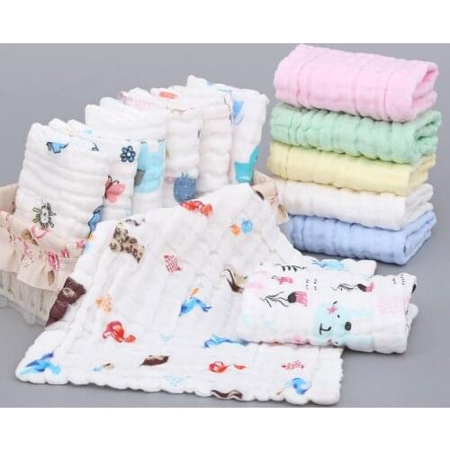 6-Layer Baby Towel Pleated Kerchief Small Tower Baby Face Towel Pure Cotton Gauze