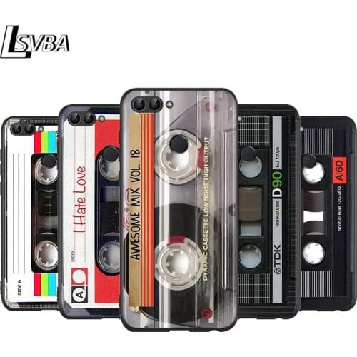 Pop Classical Old Cassette for Huawei P Smart Z S Plus 2020 2019 Nova 5T 5i 5 4e 4 3i 3e 3 2i Phone Case Bright Black Cover