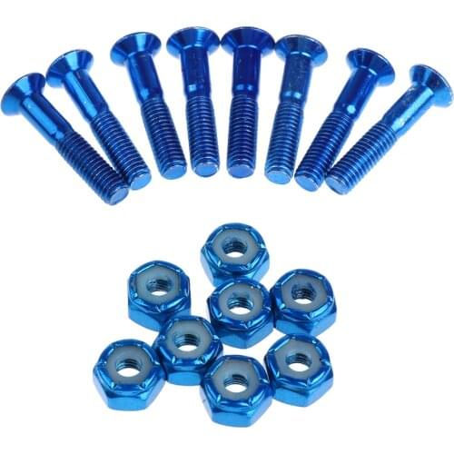 Prettyia 8pcs Replace Skateboard Truck Hardware Set Longboard Screw Bolt
