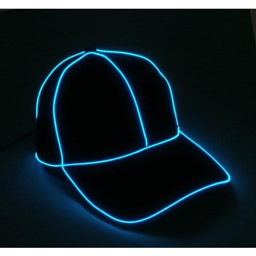Simple Style Baseball Cap Costumes Accessories Performance Props Glowing EL Wire Mask Ten Colors Optional