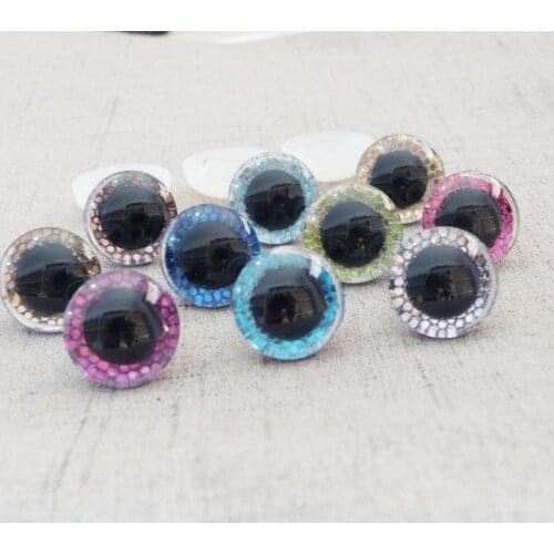 100set/lot 16mm&20mm&24mm clear trapezoid safety toy eyes + new glitter Nonwovens + washer diy animal doll --sp