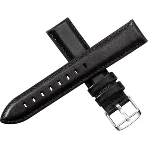 Genuine Leather Strap for Alfajr Watch WA-10 Azan Watch Harameen 6102 Full-Grain Leather Watch Belt Watchband 20mm black Brown