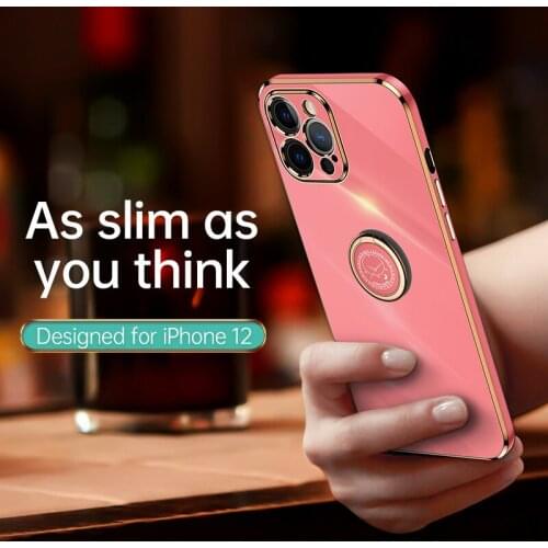 Luxury Ring stand plating Case For iPhone 11 12 Pro MAX SE 2020 XR X 6 6s 7 8 Plus Cases For iPhone 12 mini XS Full Cover