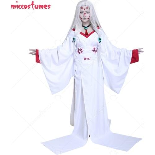 Mother Spider Demon Cosplay Kimetsu no Yaiba Demon Slayer Rui Costume Kimono with Necklace and Hair accessories