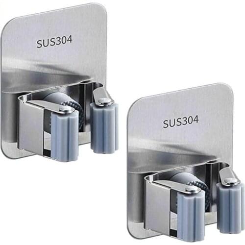 304 stainless steel non perforated mop hook mop clip mop rack multi function wall mounted bathroom pendant