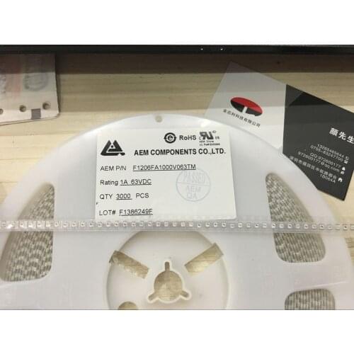 SMD Fuse F1206FA1000V063T original fast break 1206 1A 63V silk screen E