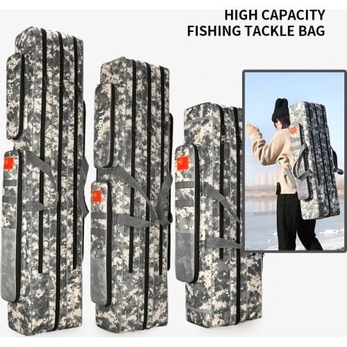 2/3 Layer 80/90/100/110/120/125cm Fishing Bag Oxford Cloth Fishing Rod Reel Bag Fishing Tackle Storage Bag Travel Bags XA86G