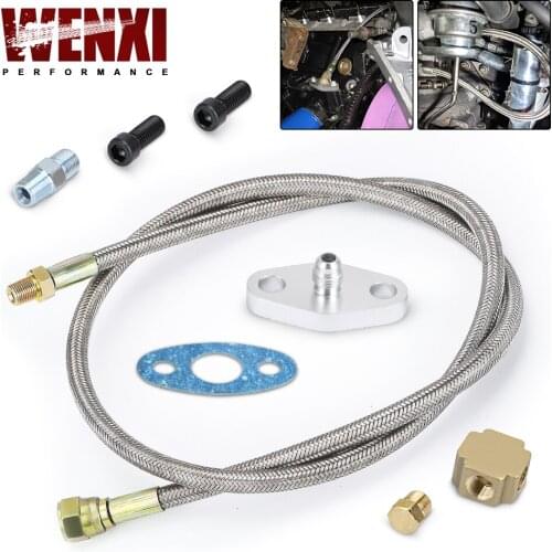 T3 T4 T3/T4 T04E T70 T66 T67 GT35 T3/60-1 GT45 Turbo Oil Feed Line 1/8 NPT 4AN WX-TOL11
