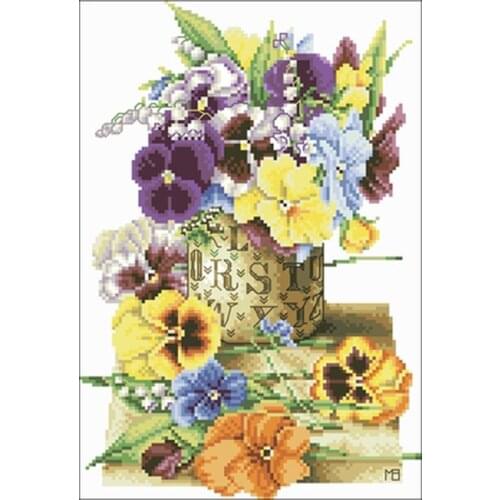 TOP Potted Violet patterns Counted Cross Stitch 11CT 14CT 18CT DIY Cross Stitch Kits Embroidery Needlework Sets