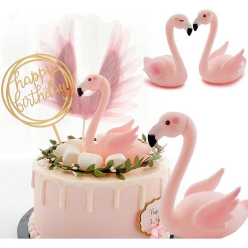 ONE TO FORU Flamingo Cake Topper Baby Shower Kids Favors Flamingo Birthday Cupcake Toppers Birthday Party Decorations Kids