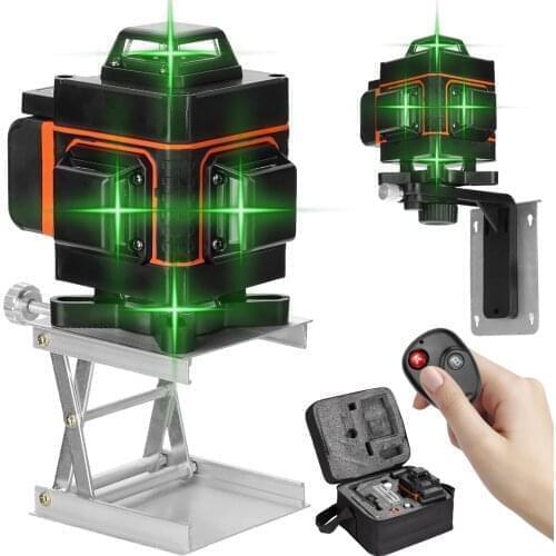 KKmoon 4D Level Machine Multifunctional 16 Lines Level Tool Vertical Horizontal Line with Self-leveling Laser Level 360 Function