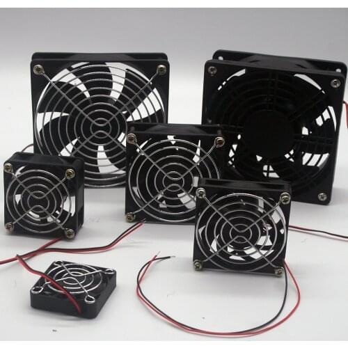 Cooler printer fan 5010 7015 8025 12025 50mm 70mm 80mm 120mm 2-wire magnetic bearing cooling fan with mesh cover