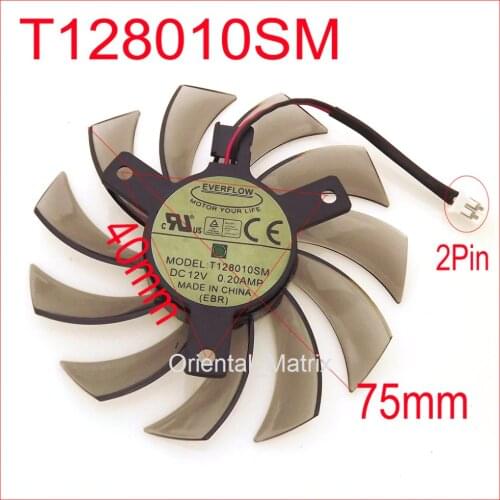 T128010SM 75mm 12V 0.2A For Gigabyte N470SO N580UD N580SO GTX460 GTX470 GTX580 HD5870 Graphics Card Cooling Fan