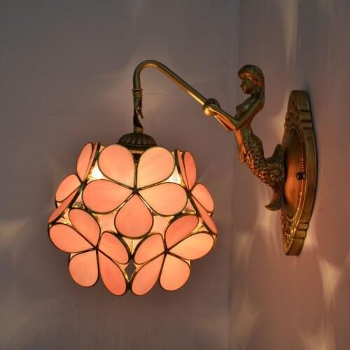 Japanese luxury flower petals glass led wall sconce bed light bedside living room background corridor hotel decoration home bar