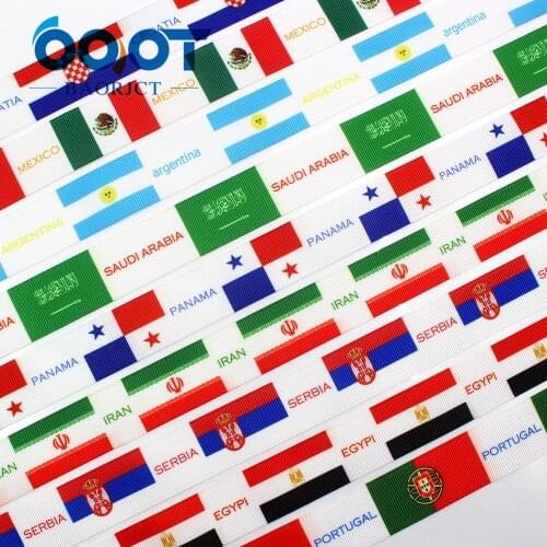 1801112,25MM Flag country Ball games Printed grosgrain ribbon,DIY handmade Hair accessories Material wedding Gift packaging