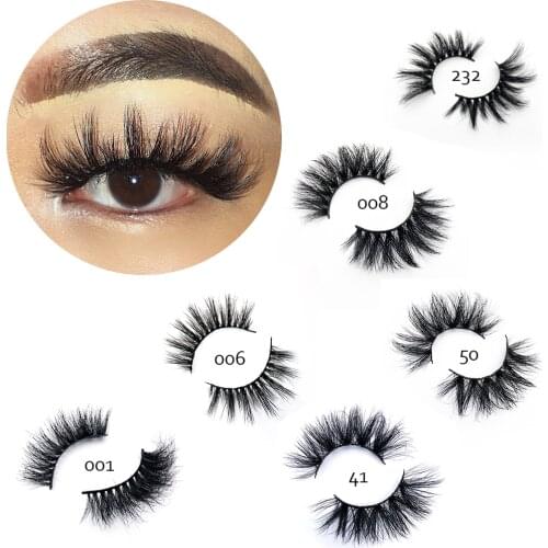 20mm 3D Real Mink Lashes 6DC-Series Eyelashes Wholesale Bulk 18mm to 22mm Length