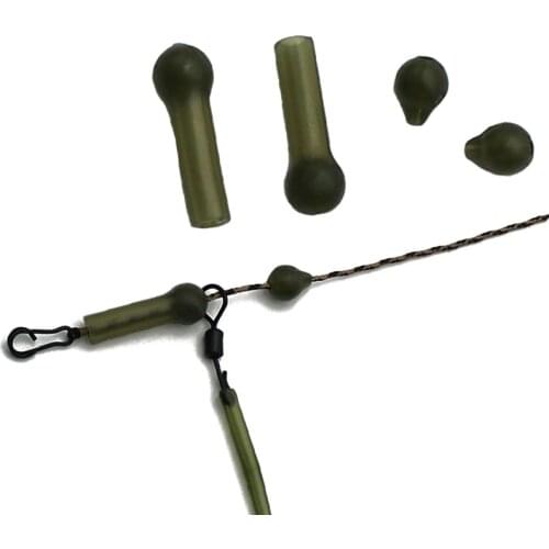 20PCS Carp Fishing Accessories Helicopter Rig Sleeve and Beads Soft Rubber Sleeve Heli Chod Beads for Carp Chod Rig Tackle Tools