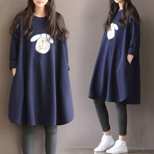 2020 New Autumn And Winter Maternity Clothes Plus Size Full Plus Cashmere Pregnancy Dress Korean Version Maternity Gown