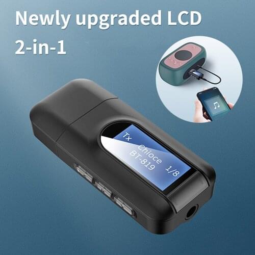 3.5mm USB Aux Adapter LCD Display Wireless 5.0 Transmitter Adapter Receiver Audio USB Wireless Adapter For TV Car PC Accessories