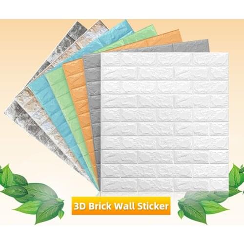 3D Wall Sticker Imitation Brick Bedroom Decor Waterproof Self-adhesive Wallpaper For Living Room Kitchen TV Backdrop Decor 70*77