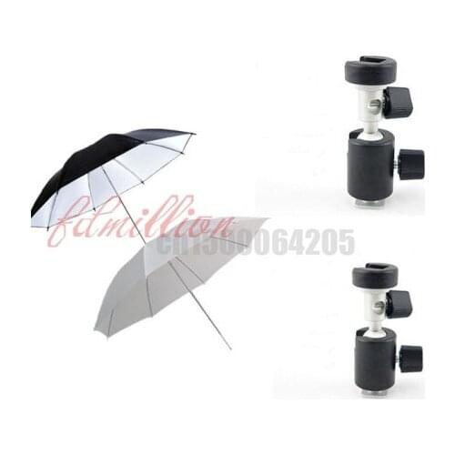 4 in 1 33in 83cm Photo Studio Flash Soft Umbrella & Reflective Umbrella+ Flash Hot Shoe Bracket Tripod Umbrella Holder C type