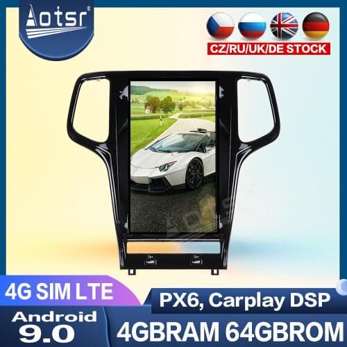 4G LTE For Jeep Grand cherokee 2010-2018 Android Multimedia Player Tesla Big Screen Car Radio Audio Stereo Head Unit Carplay DSP