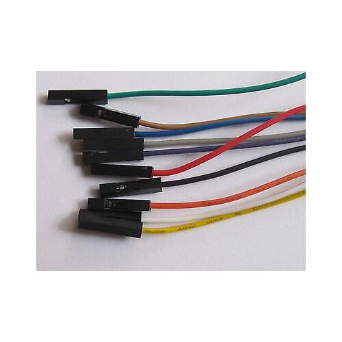 500 pcs Jumper wire Female to Female 1 Pin Pitch 2.54mm 10 colors 30cm(12")