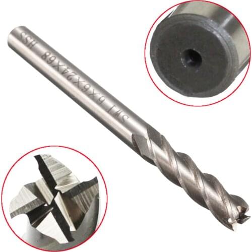 6mm Shank Aluminum Hard HSS Cutter Blade 6×6×24×68mm Lengthened End Mill Router Bit
