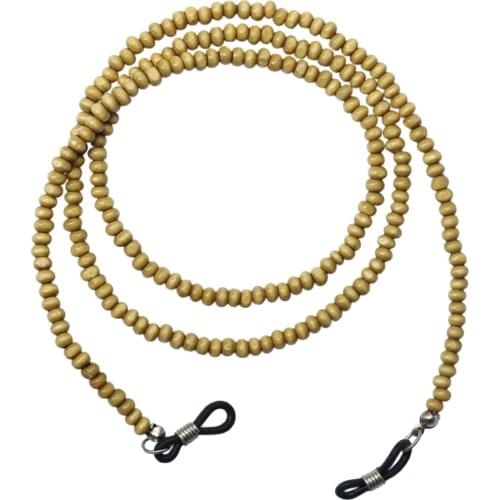 Wooden Beaded Eyewear Retainer Chain Strap Retro Reading Glasses Cord Holder Beads Necklace Retro Eyeglasses String