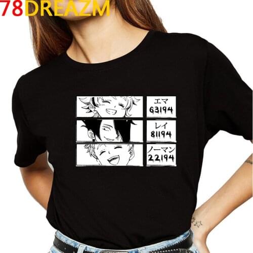 2021 Janpanese Anime The Promised Neverland T Shirt Men Summer Tops New Cartoon Emma Norman Ray Graphic Tees Unisex T-shirt Male