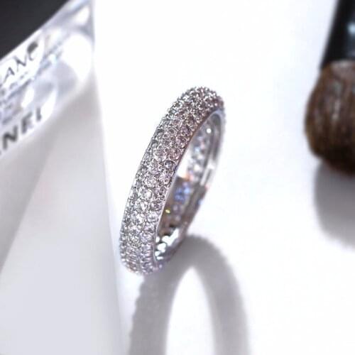 New Style Micro Inlaid Diamond Zircon Circle Ring Fashion Temperament Elegant Bride Engagement 925 Silver Jewelry Ladies Ring