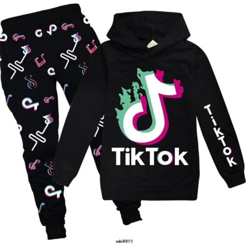 Tik Tok Baby Clothing Sets Children 2-16 Years Birthday suit Boys Girl Tracksuits Kids Sport Suits Hoodies Top +Pants Set