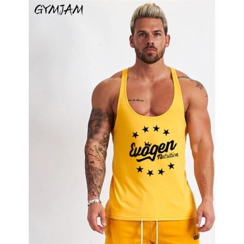Summer gyms cotton breathable sling mens sportswear muscle mens fashion workout mens clothing casual tops