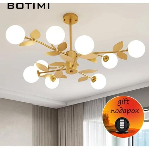 Golden Tree Shaped Chandelier With Glass Globs For Living Room Postmodern Foyer White Lustres Modern Dining Lighting Fixtures