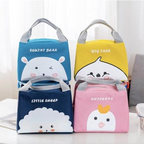 Cartoon Portable Storage Bags Lunch Bag School Student Insulated Lunch Box Cooler Handbag Pouch Dinner Container School Food