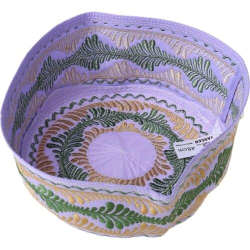 Islamic Muslim Kids Hat Boys Pray Embroidery Round Cap Saudi Arabian Prayer Beanie Accessories