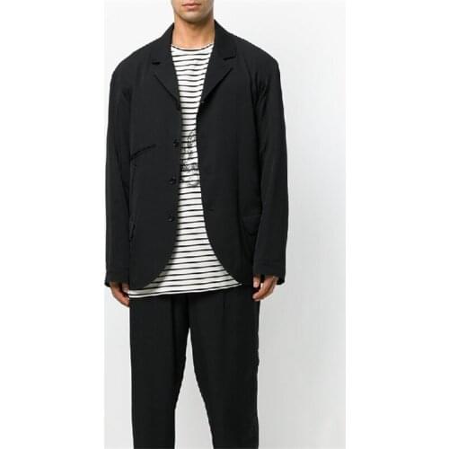 M-6XL! Customized high quality large size coat 2018 New mens loose multi-pocket casual suit black simple suit jacket