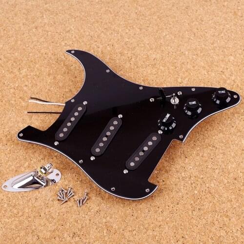 Single Coil Electric Guitar Pickguard Pickups Alnico V Loaded Prewired 11 Hole SSS Black Pickups Set Scratchplate Board