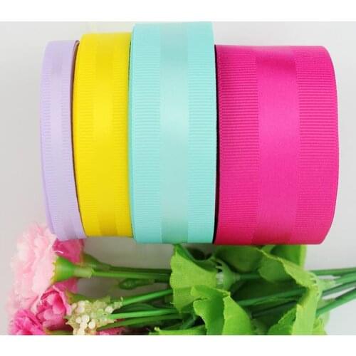 Solid color satin&grosgrain gift wrapping ribbon 50 yards christmas wedding ribbons for crafts sewing webbing diy bows tapes