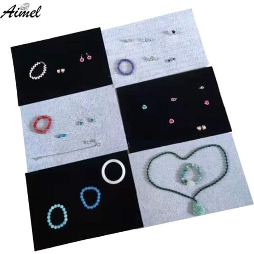 Soft Foam Jewelry Insert Tray Grey Black Velvet Jewelry Ring Earrings Necklace Organizer Display Showcase Watch Box 5Pcs/lot