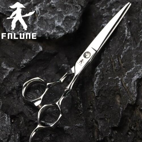 FnLune 9Cr18MoV Bamboo Handle Professional Hair Salon Scissors Cut Barber Accessories Haircut Shear Hairdressing Tools Scissors