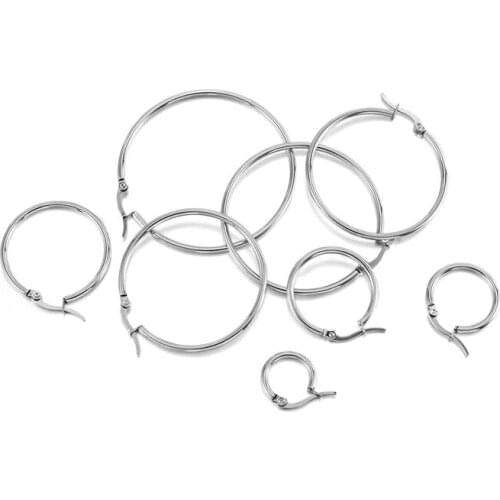 15/20/30/40/50mm Exaggerate Big Smooth Circle Hoop Earrings Brincos Simple Party Round Loop Earrings for Women Jewelry 10pcs/set