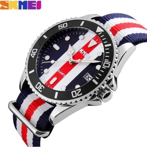 SKMEI Lovers Watches Men And Women Fashion Casual Watch Nylon Strap 30M Waterproof Multiple Quartz Wristwatches reloj hombr 9133